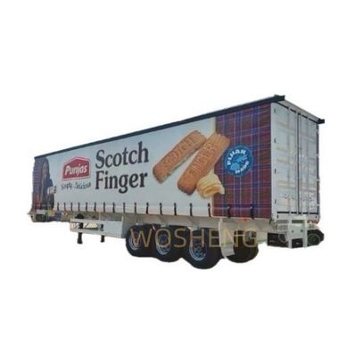 Wosheng 3 Assen 40/45ft PVC waterdicht zijkant gordijn Halve aanhanger voor glijdende vrachtwagen
