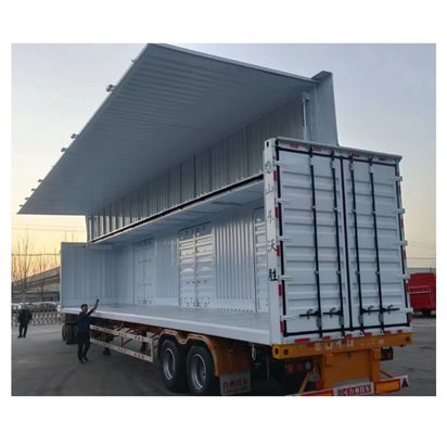 Wosheng 3 as 30/40 ton logistiek half-aanhangwagen enkel of dubbel vleugel busje voor uw