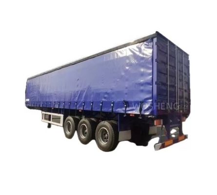 WABCO-ABS rem uitgerust met 3 assen 40ft 45ft Blauw gordijn zijkant Semi-trailer door Wosheng