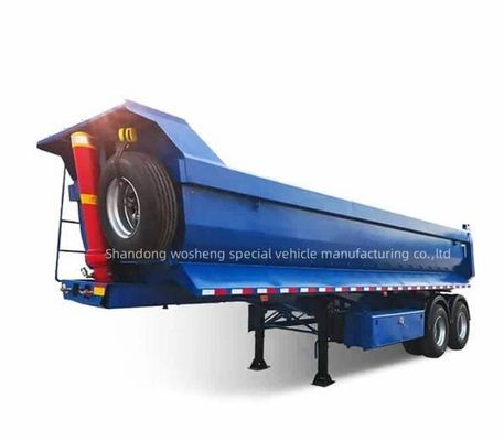 Blauw 2/3/4/5 Assen Tipper Semi Truck Tipping Truck Trailer voor maximale lading 20-100ton