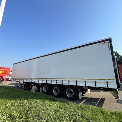 Halve aanhangwagens Wit 40ft 45ft 3 Assen Zijkant gordijn met luchtvering en WABCO-ABS