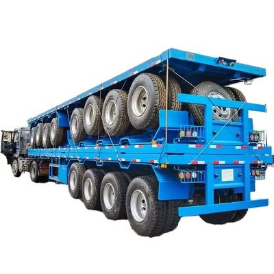 Aanpasbare 3-assige 40-60 ton platform platte halfrijtuig voor containervervoer