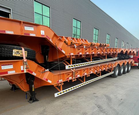 50 2&quot; gesweisd op plaat 3/4 as Truck Low Loader Low Bed Semi-trailer voor graafmachine