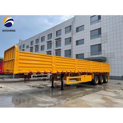 3 assen 40 ton hek type vracht Vlak vrachtwagen vrachtwagen aanhangwagen zijwand halve aanhangwagen