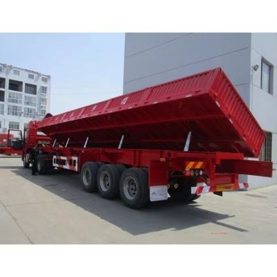 Zijdelingse ophangwagen voor steensand Tri 3 assen 50 ton zijdelingse dumptruck Halve ophangwagen