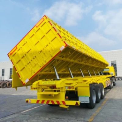 3 assen Zware staal zijdelingse ophanger Dump Semi-trailer voor vrachtvervoer Luchtvering