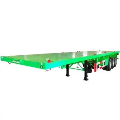 3 assen 40T nuttige lading Flat Deck Container Transport Semi-trailer voor 20 40 FT Containers