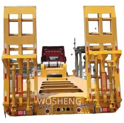 Maximale laadkracht Wosheng laagbed half-trailer met 28 ton zwaar landingsgestel en 4 assen