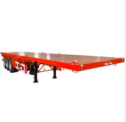 Goed 3 assen 30-120tons Container Flat bed Truck Trailer voor het vervoer van containers