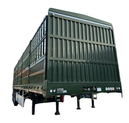 3 of 4 assen 60 ton zijdewand en hek steken hek halve aanhangwagen voor vrachtwagen aanhangwagen