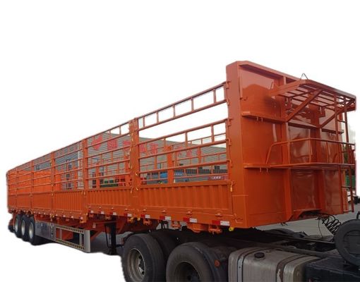 Wosheng 40-100 ton Nutsbedrijf Side Wall Open vee Groenteheining Truck Trailer met trekbalk