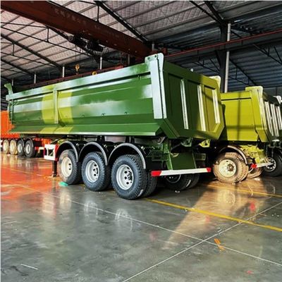 60T capaciteit vierkantvormige achterste dumptrailer voor het transport van zandsteen