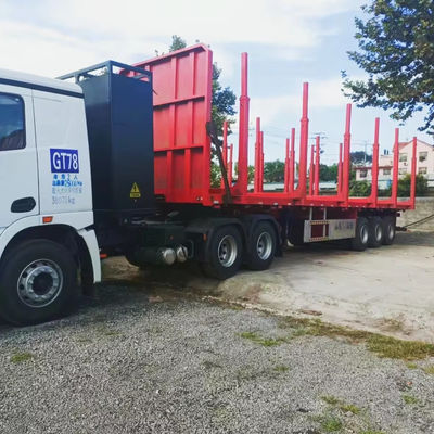 Verstelbare 3-assige 4-assige 5-assige platte half-trailer voor het vervoer van hout en hout