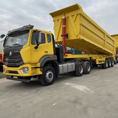 Duurzame 40 kubieke 3 as U-vorm achterste dump half-aanhanger voor bouwmateriaal
