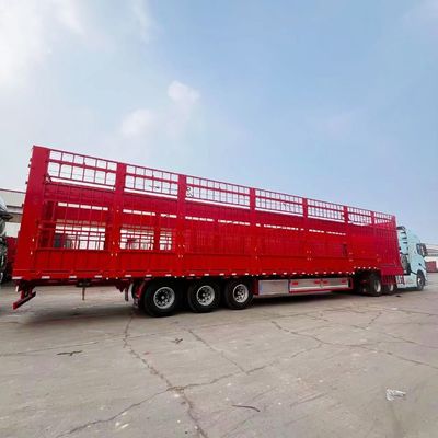 3 Assen 60 ton Varkens Schaap Beest Cargo Transport Staak Zaal Aanhangwagens voor landbouw