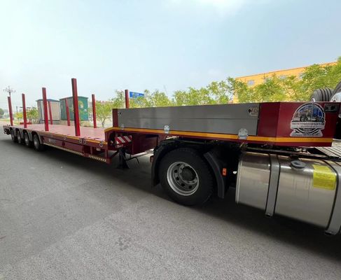 Op maat gemaakte 3/4 Assen 40FT Container Hout Steel Tube Lowbed Semi Trailer voor Truck
