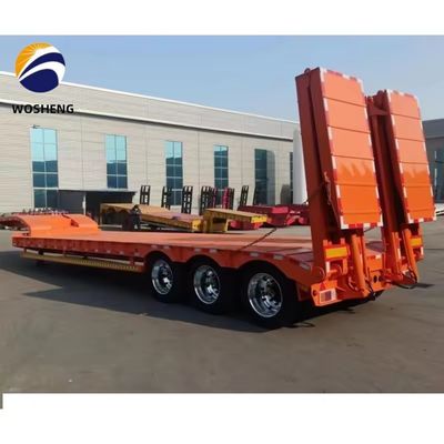 Truck Trailer 3 Assen 40ft Low Bed Semi Trailer voor het vervoer van zware voertuigen