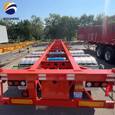 Tare Gewicht 6500kgs 2 Assen Skelet Trailer voor 20ft 40ft 45ft Shipping Container