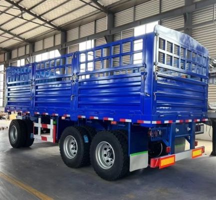 Q345 Carbon Steel 2 axle 3 axle trekstaaf aanhangwagen met een capaciteit van 30 ton en zijwand