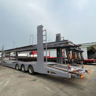 Truck Trailer 3 axle Double Deck Vehicle Car Car Carrier Halve aanhanger met handmatig tillen