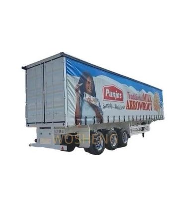 Wosheng 3 Assen 40FT 45FT PVC Tarpaulin Side Curtain Semi Trailer met Suspension System