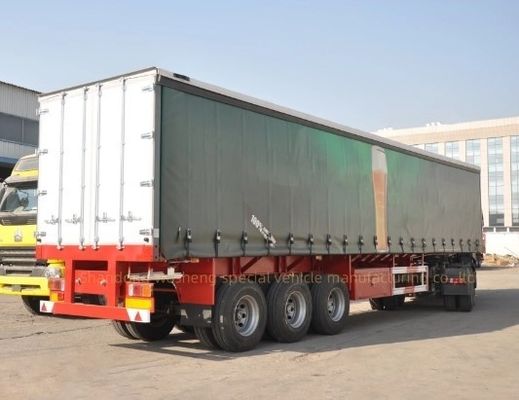 Wosheng 3 Assen 40FT 45FT PVC Tarpaulin Side Curtain Semi Trailer met Suspension System