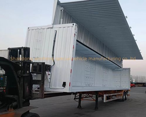 3 assen 30/40tons Logistiek vleugelspanning Van Semi-trailer met Open Box Steel Suspension System