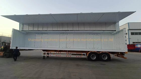 3 assen 30/40tons Logistiek vleugelspanning Van Semi-trailer met Open Box Steel Suspension System