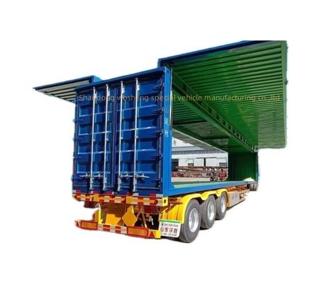 Aanpasbare 3-assige vleugel open semi-trailer voor 30/40 ton logistiek vervoer