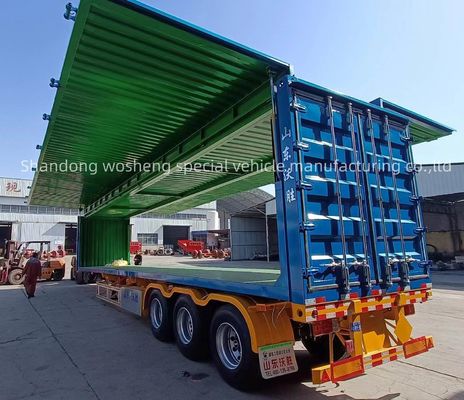 Aanpasbare 3-assige vleugel open semi-trailer voor 30/40 ton logistiek vervoer