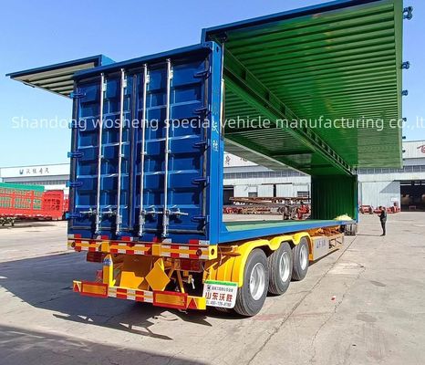 Aanpasbare 3-assige vleugel open semi-trailer voor 30/40 ton logistiek vervoer