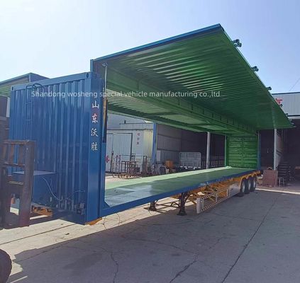 Aanpasbare 3-assige vleugel open semi-trailer voor 30/40 ton logistiek vervoer