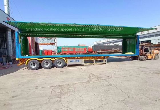 Aanpasbare 3-assige vleugel open semi-trailer voor 30/40 ton logistiek vervoer