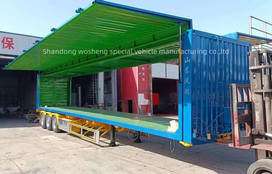 Aanpasbare 3-assige vleugel open semi-trailer voor 30/40 ton logistiek vervoer