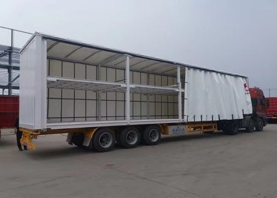 Topverkopende gordijn-zijde glijdende vrachtwagen aanhangwagen met mechanische/luchtophanging Wosheng