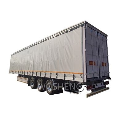 3 Assen 40ft 45ft PVC Tarpaulin Curtain Side Semi Trailer met glijdend vrachtwagenontwerp
