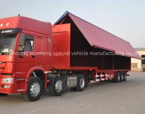 Wosheng 3 As 30/40ton Logistiek Wingpan Van Semi-trailer met Flying Wingvan Box