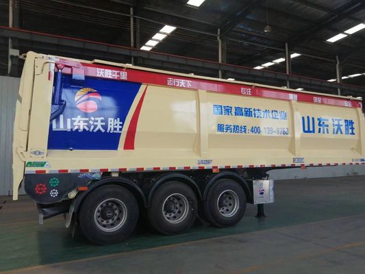 Achterste halve aanhangwagen met automatische crawlergordelontlading en maximale lading 30-60 ton
