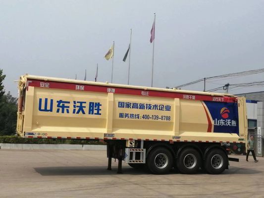 Achterste halve aanhangwagen met automatische crawlergordelontlading en maximale lading 30-60 ton