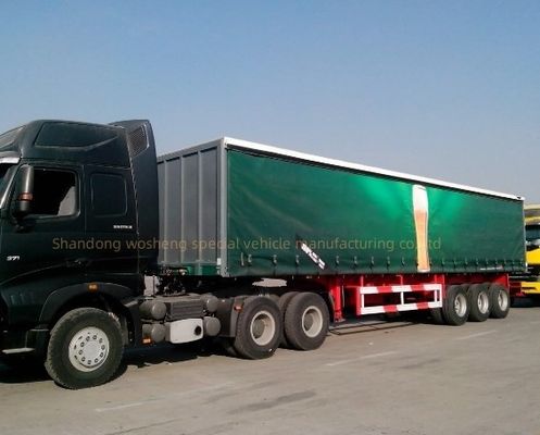 Glijdend zijgordijn 3 assen PVC-trailer met dekmantel voor het vervoer van zware lading