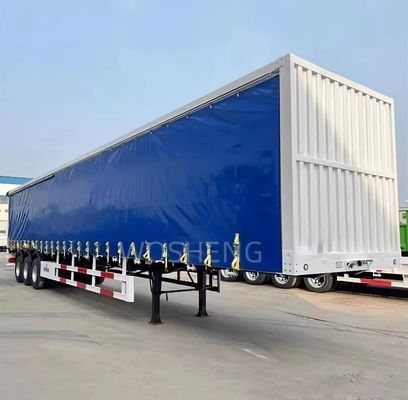 Wosheng 3 axles 40ft 45ft PVC waterdicht gordijn zijkant Semi-trailer voor Express en Logistiek