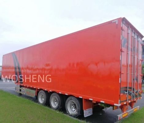Op maat gemaakte 3 assen 40ft 45ft Red Curtain Side Semi Trailer met maximale lading van 40 ton