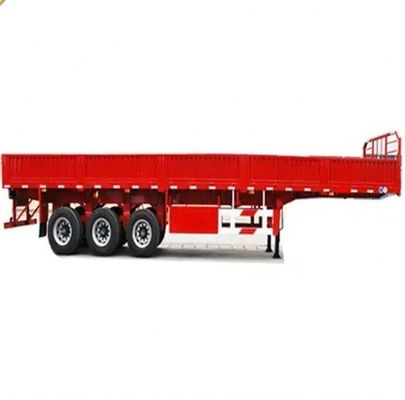 Stalen half-aanhanger voor 3 assen Maximum capaciteit 100 ton Metalen plaat hek volgens de klant
