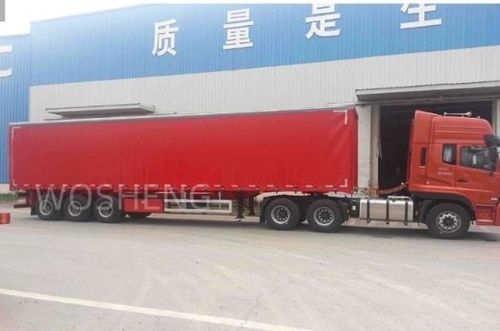 Truck 40-50ton 3 assen 40ft 45ft Red Curtain Side Sliding Semi-Trailer met PVC Tarpaulin