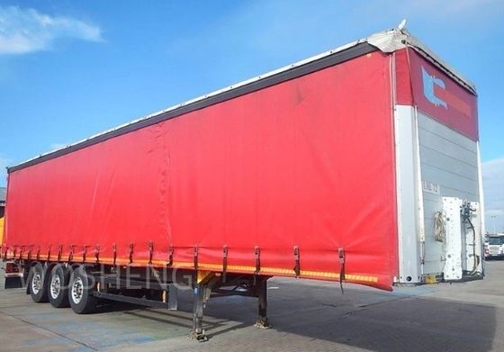 Truck 40-50ton 3 assen 40ft 45ft Red Curtain Side Sliding Semi-Trailer met PVC Tarpaulin