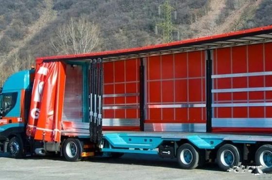 Op maat gemaakte Wosheng 3-assige zijkant gordijn half-trailer met dubbellijn WABCO remsysteem