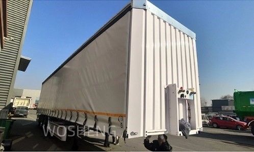 Aanpasbare 3 assen 40/45ft PVC waterdicht witte zijkant gordijn glijdend half-trailer