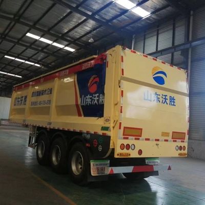 60 ton Dump Semi-trailer Truck voor vrachtvervoer Staalmateriaal Crawler Live Floor