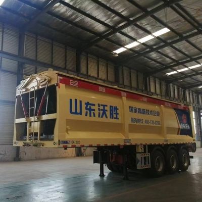 60 ton Dump Semi-trailer Truck voor vrachtvervoer Staalmateriaal Crawler Live Floor