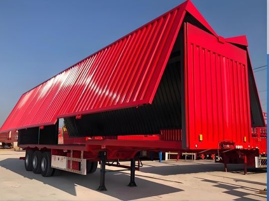 Mechanische/luchtophanging 3-assige vleugelspanning Halve aanhangwagen voor logistiek vrachtvervoer